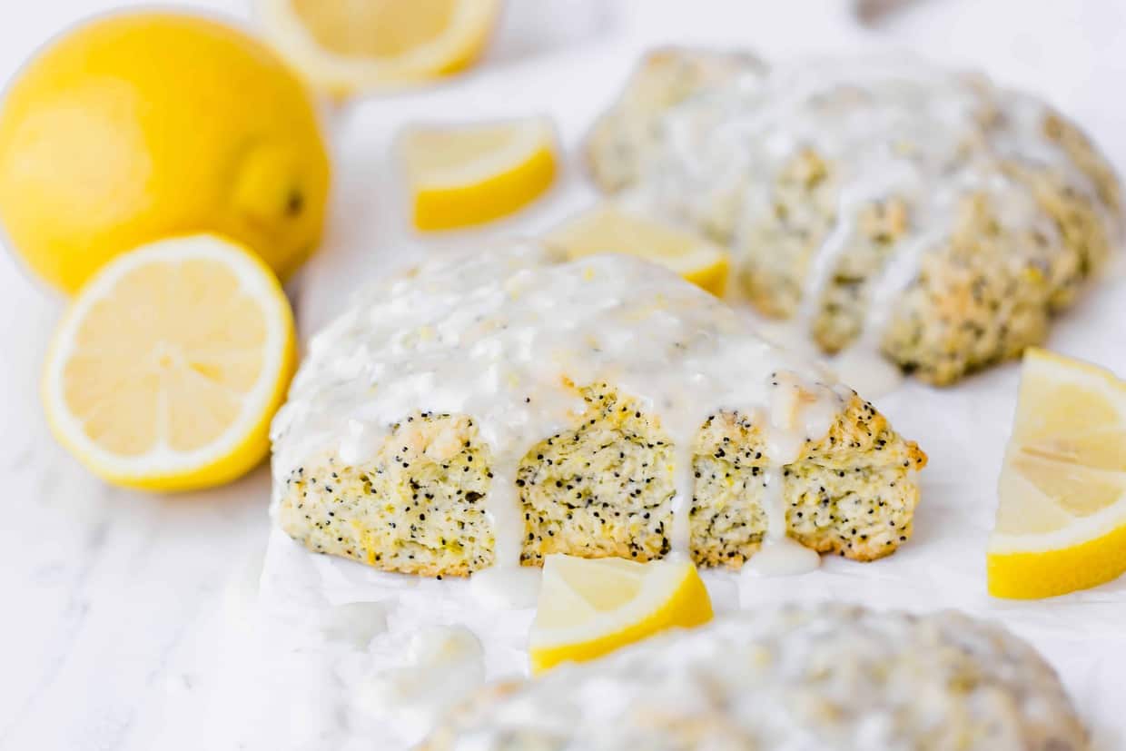 Poppy Seedscones with Lemon Glaze