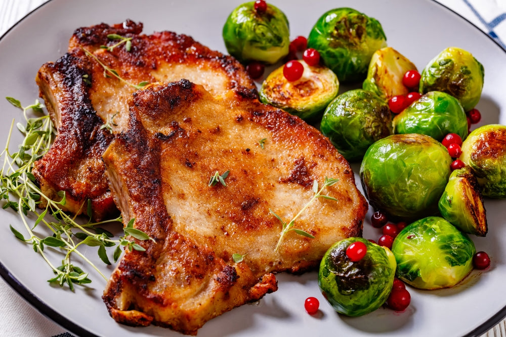 Pork Chops with Sprouts