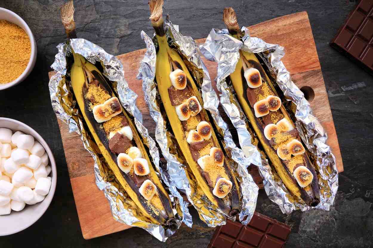 Baked Marshmallow Chocolate Banana