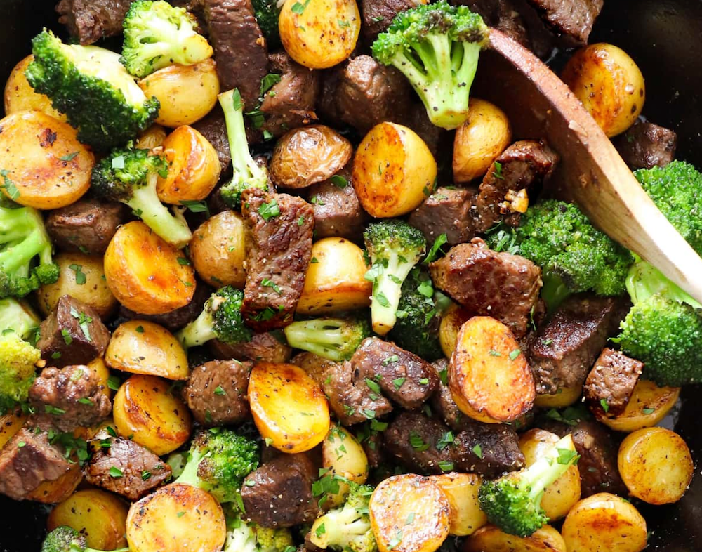 Marinated Steak Tips with Baby Potatoes